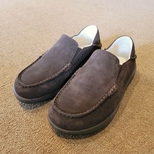Propét Suede Fur Slippers. Brown, Men's Size 11